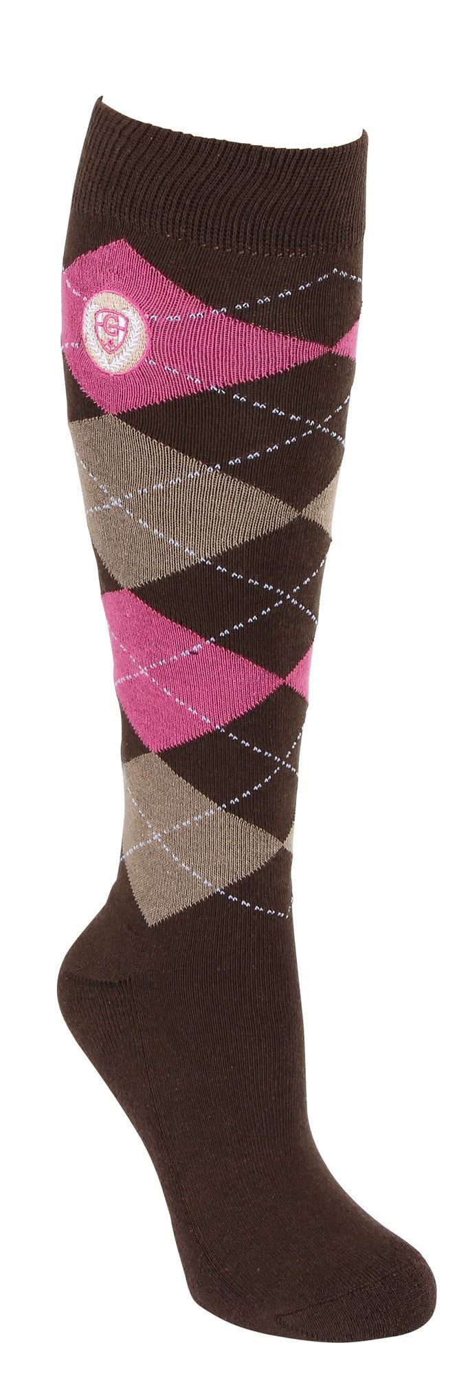 Podkolanówki jeździeckie Brescia brązowy/ różowy Covalliero - Cavalo